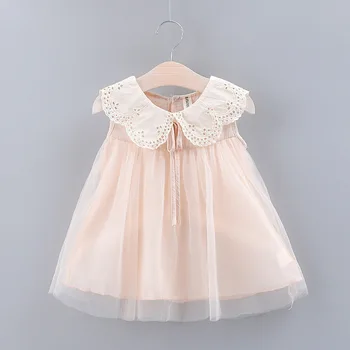 

2020 New Girls Cute Lace Princess Dress Summer Kid Ruffle Elegant Party Wedding Dresses Children's Sleevelsee Clothes for Girls