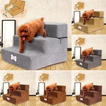 

New High-density Sponge Pet Stair Non-slip Bottom Pet Bed Cat Dog Ramp 3 Steps Pet Nest Pet Products cama perro