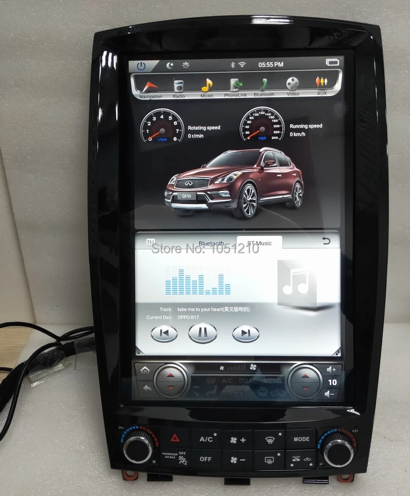 Ouchuangbo мультимедиа радио рекордер для Infiniti QX50 EX25 Ex35 EX37 поддержка 12,1 дюймов Tesla вертикальный экран 2 Гб+ 32 ГБ