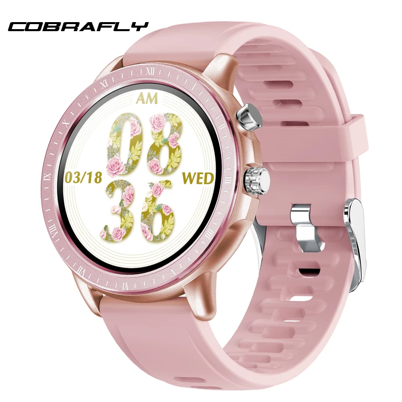 COBRAFLY S02 Смарт часы для женщин браслет 1 3 дюймов Полный Круглый Экран Мониторинг
