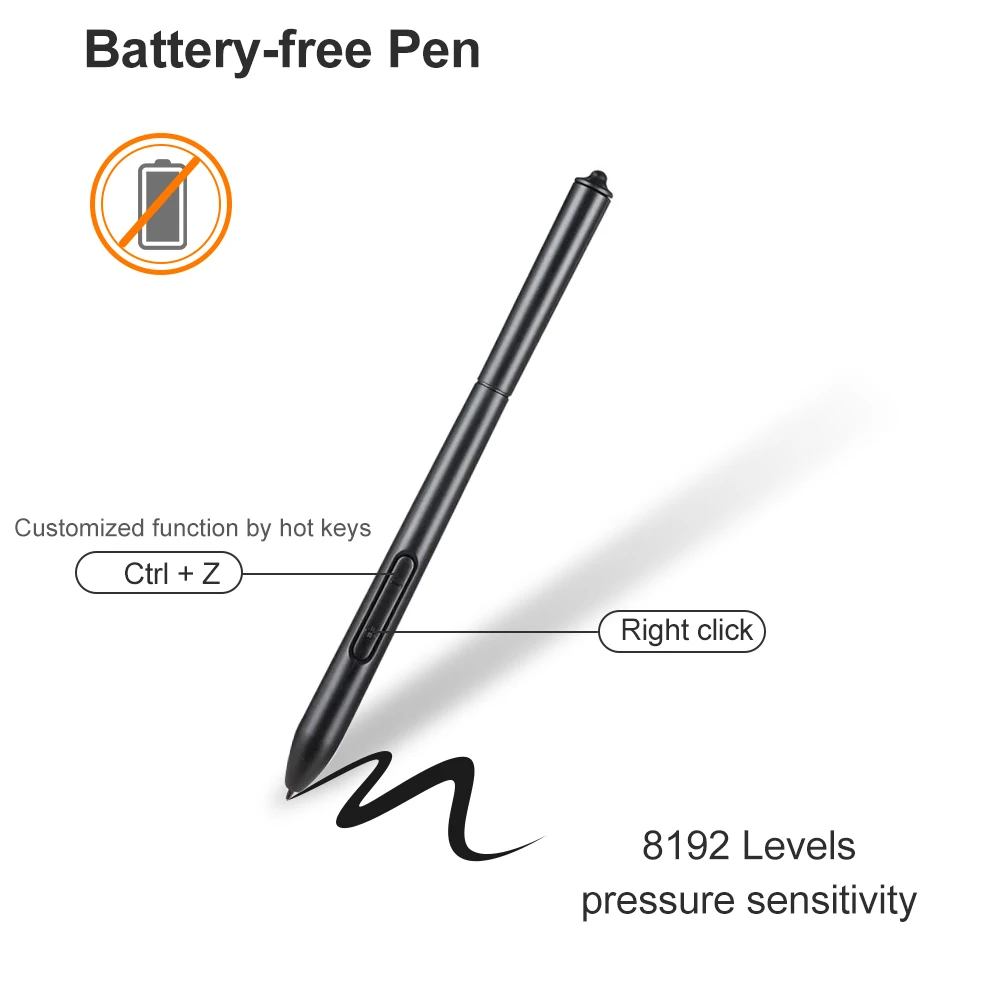 10moons 1060plus Inches Art Digital Graphic Tablet for Drawing Supports Tilt & Radial Function with 10 Shortcut Keys - Image 3