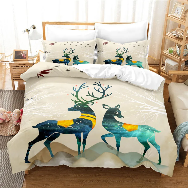 Комплект постельного белья с экипировкой оленя комплект пододеяльником