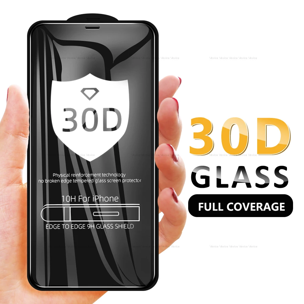 

30D Protective Glass For iPhone XR X 10 11 Pro XS Max Tempered Screen Protector Glass For iphone 6 6s PLUS 7 8 Plus Front Glass