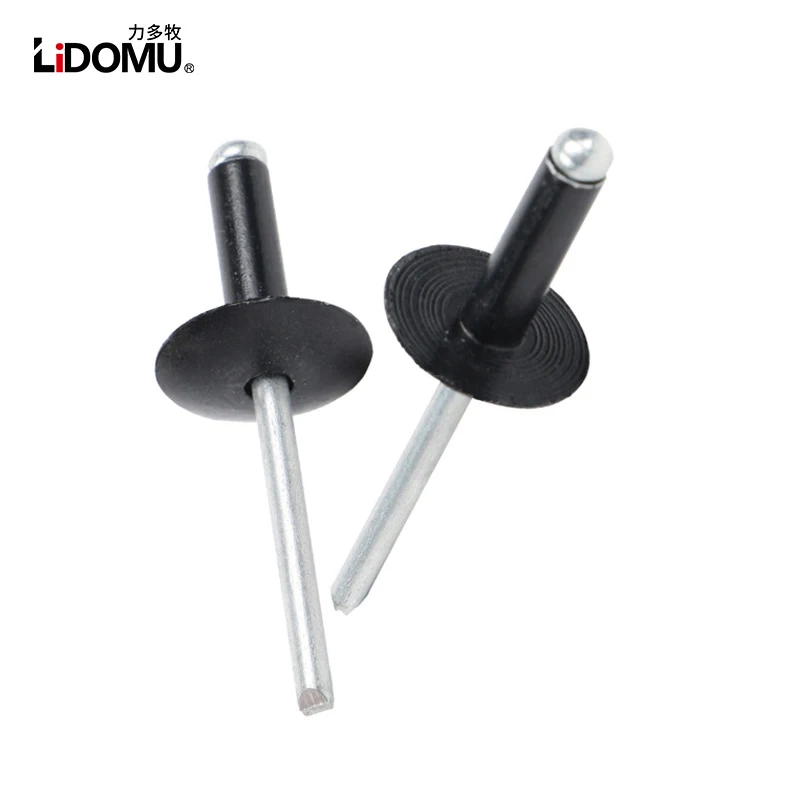 Rivets and Fasteners Rivets and Screws 30/50pcs aluminium steel large flange head black blind rivets