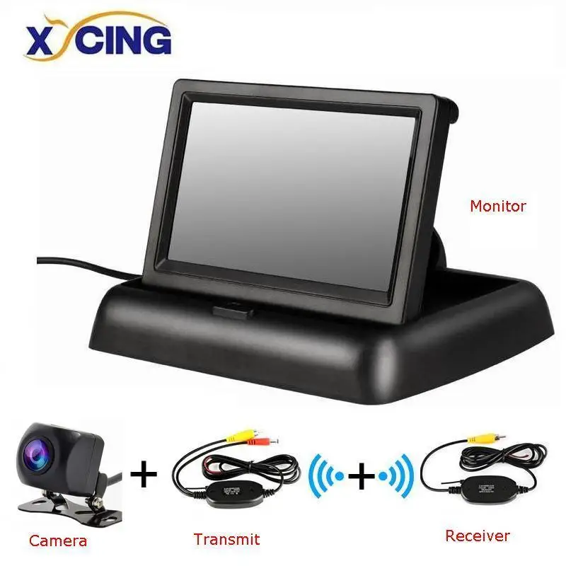 Monitor-Camera-TR XYCING 4,3 дюймов беспроводной TFT ЖК-монитор автомобиля складной монитор дисплей камера заднего вида парковочная система для автомобиля Мониторы Заднего вида - Цвет: Monitor-Camera-TR