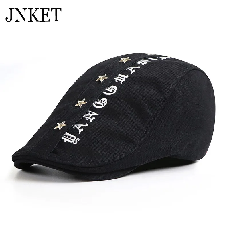 JNKET, для отдыха, вышивка, берет, шляпа для мужчин и женщин, плоская кепка, s, остроконечная Кепка, уличная шляпа с полями для путешествий, кепка, регулируемый размер