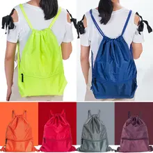 7 цветов многоразовый женский мужской модный шнурок сумки 260D нейлон прочный рюкзак школьный мешок, мешок для вещей