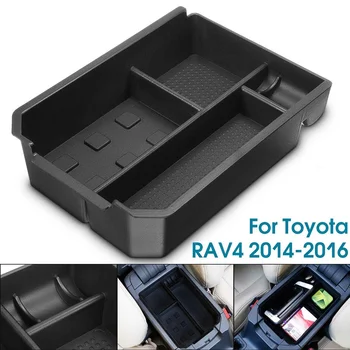 

Car Central Secondary Storage Box Armrest Box Phone Coin Holder Container Tray For Toyota RAV4 2014 2015 2016
