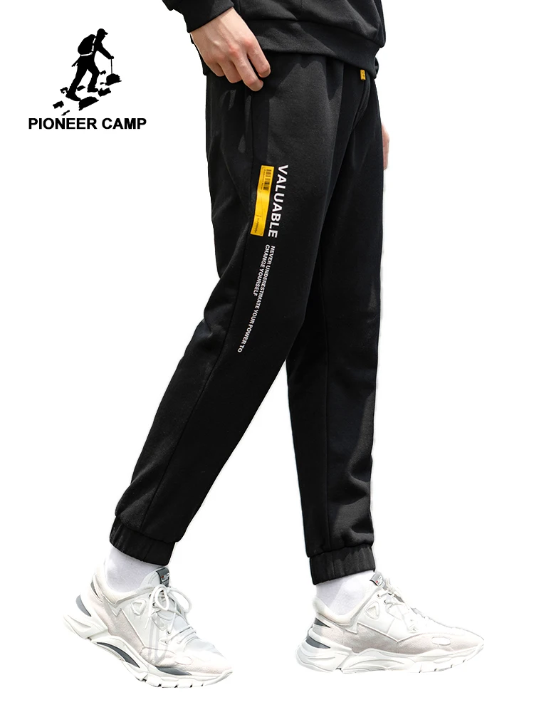 Pioneer Camp тонкие мужские джоггеры повседневные хлопчатобумажные спортивные брюки колготки спортивные брюки Желтые спортивные брюки с надписью AZZ907249T