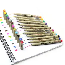 Войлочный Наконечник Ручка профессиональная линия художественные маркеры ручки чертежный вкладыш эскиз дизайн искусство тонкая подводка кисть Набор цветных ручек