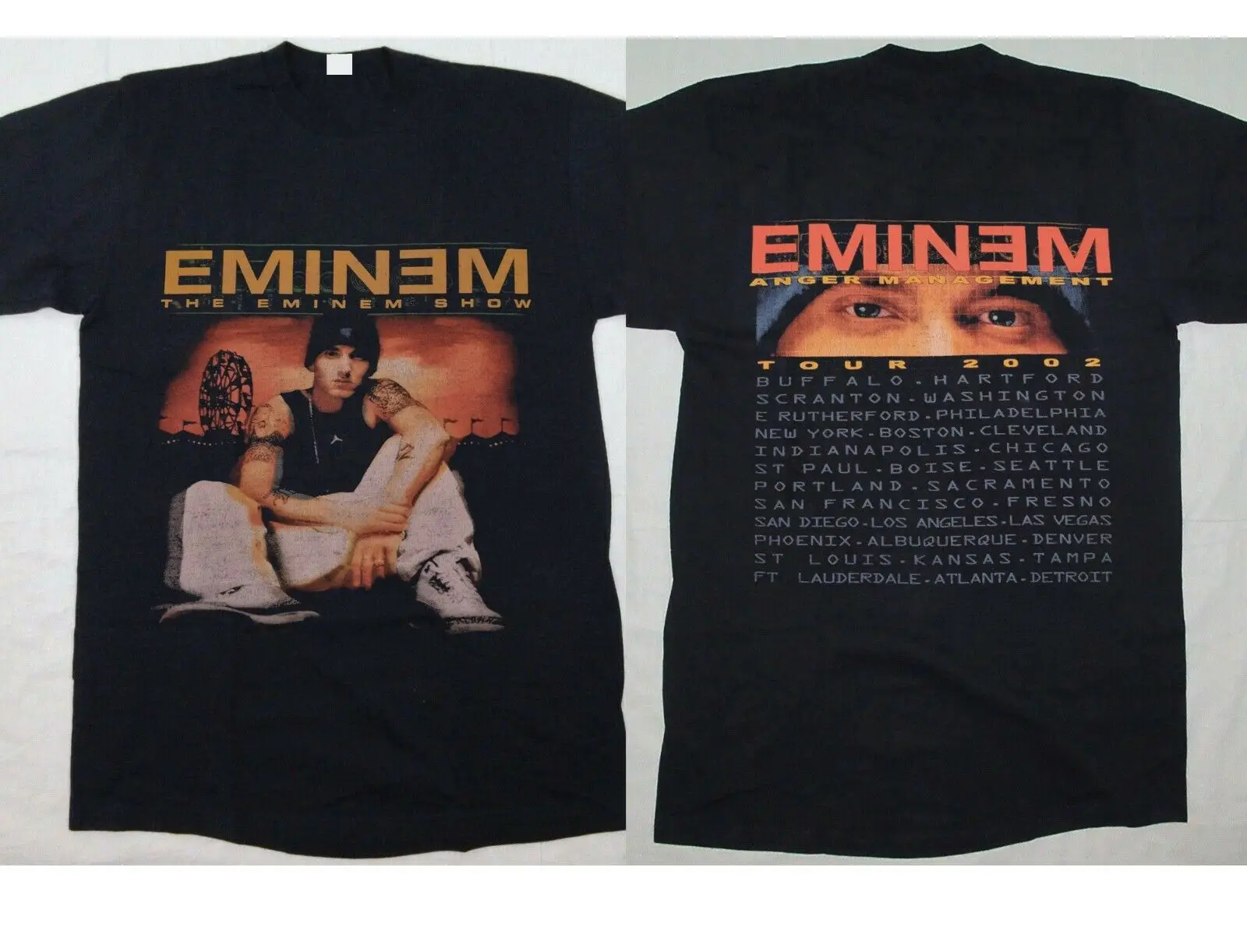 Eminem Anger управление Тур 2002 футболка винтажное веселое Harajuku Рик футболки рукав