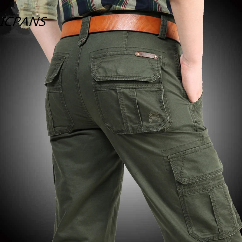 NIANJEEP-Cargo-Pants-Mens-Cotton-Military-Multi-pockets-Baggy-Men-Pants-Casual-Trousers-Overalls-Army-Pants_副本