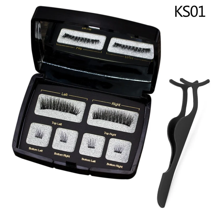 Magnetische wimpers с 4 magneten handgemaakte 3D/6D magnetische wimpers natuurlijke магнит wimpers встретил - Цвет: 02