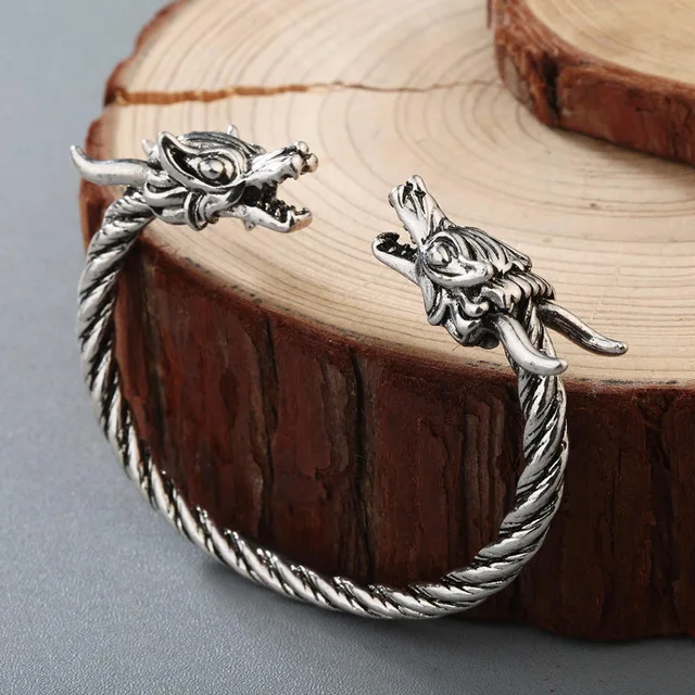 CHENGXUN Викинг панк дракон винт ногтей браслет Викинг манжеты готический шарм узел браслет для мужчин подарок бойфренд паб - Окраска металла: 04