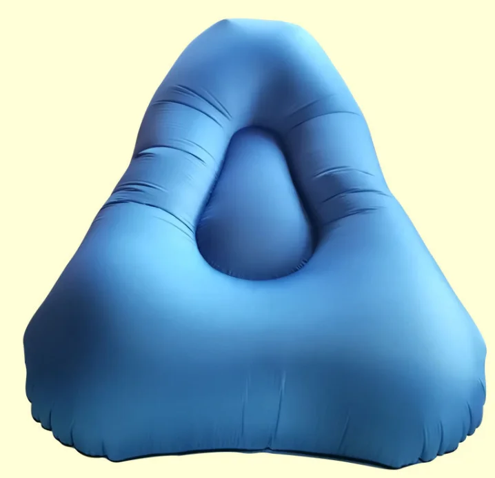 Inflatable lazy sofa outdoor double inflatable bed air bag from 100 - Color: Blue
