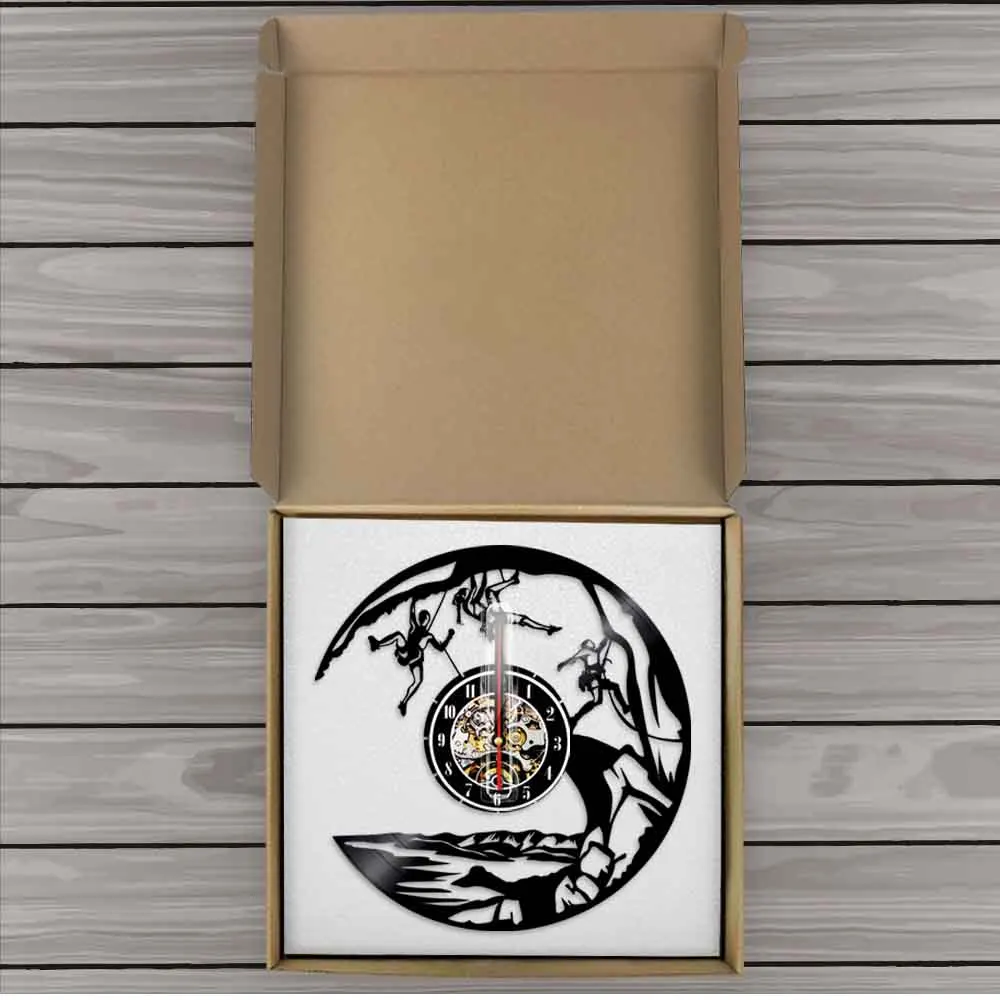 Extreme Adventure Rocking Climbing Wall Clock Climb That Mountain Vinyl Record Wall Clock Climbers Gift Inspirational Wall Watch