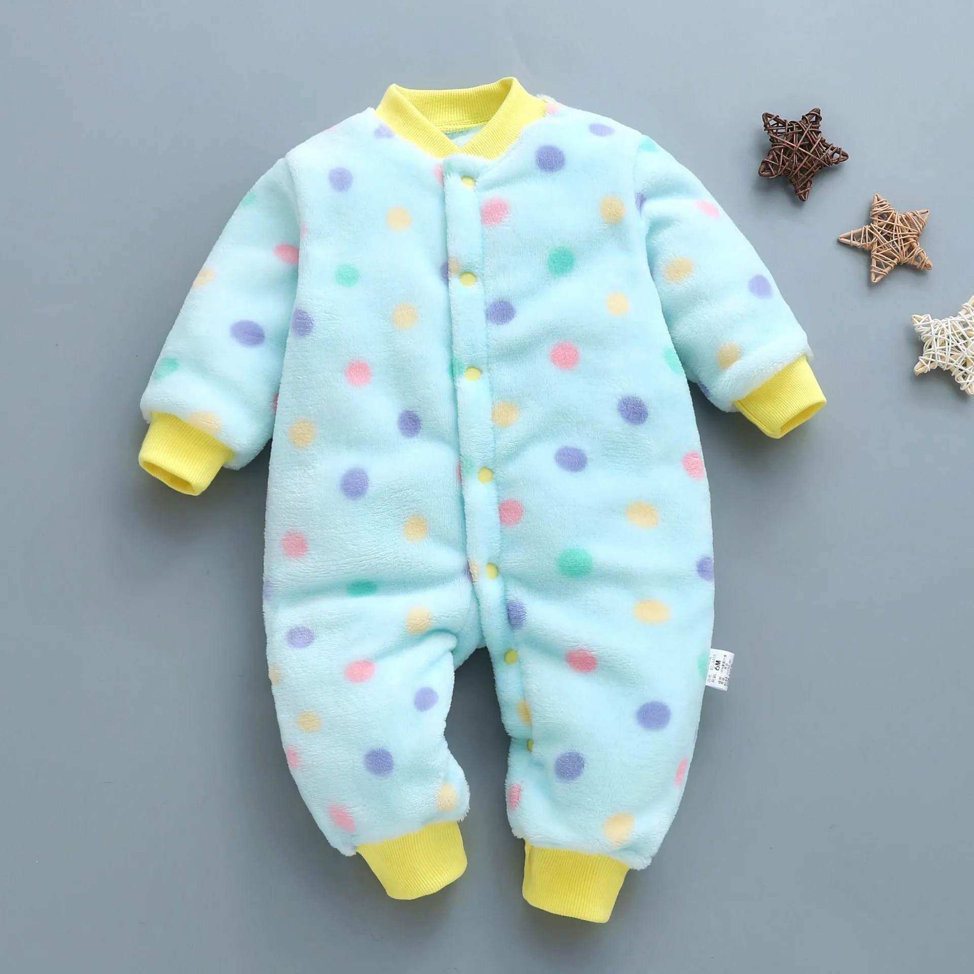 Комбинезон для новорожденных, для детей 3, 6, 12, 18 месяцев, комбинезон для маленьких мальчиков и девочек, теплая зимняя Хлопковая пижама, одежда для малышей на день рождения, костюм для тела - Цвет: as picture