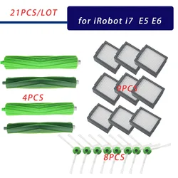 Kit de brosses latérales, rouleaux et filtres HEPA pour aspirateur Roomba,accessoires de remplacement et pièces de rechange qui conviennent aux modèles iRobot Roomba i7 E5 E6, 