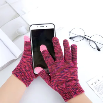 

Women's Knitting Gloves Winter Warm Elastic Knit Gloves Warm mittens for Touch Screen Smart Phone