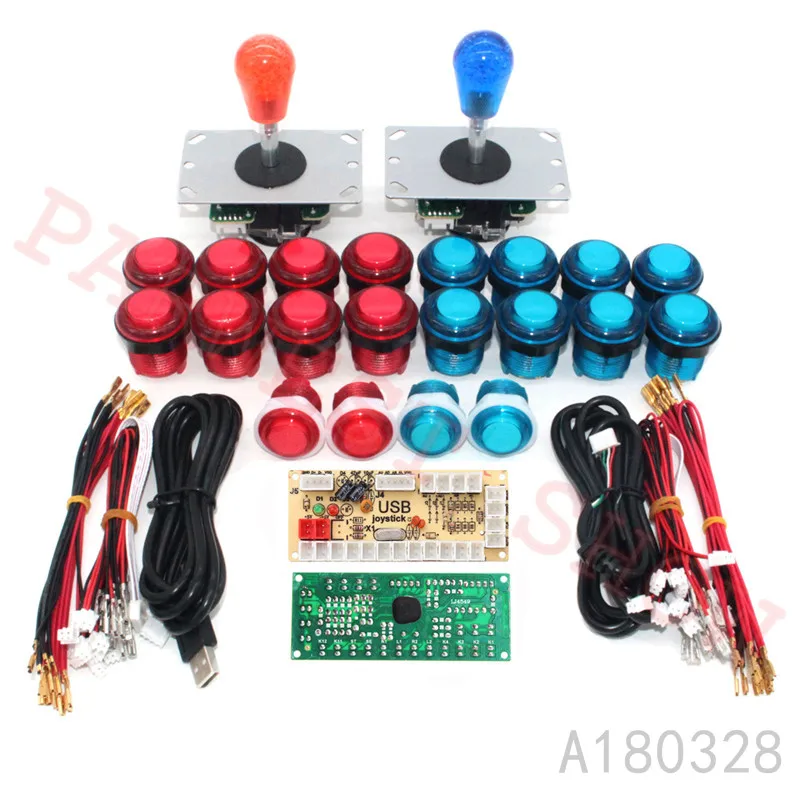 Null Verzögerung DIY Arcade Teil USB Encoder Control für Rapsberry Pi und PC mit Arcade LED-Taste und 5Pin Kristall balltop Joystick Null Verzögerung DIY Arcade Teil USB Encoder Control für Rapsberry Pi und PC mit Arcade LED-Taste und 5Pin Kristall balltop Joystick