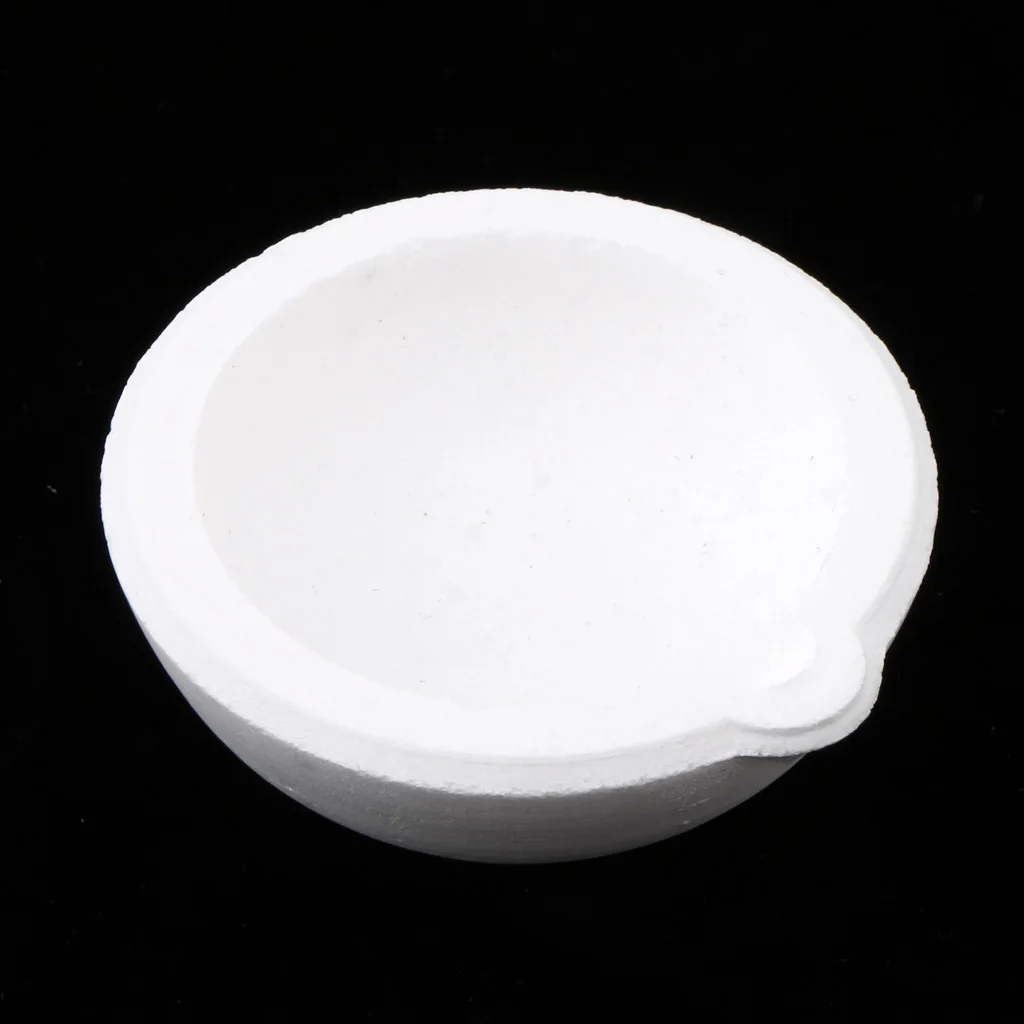 100g High Temperature Quartz Silica Melting Crucible Dish Bowl Pot Casting for Gold Silver Metal- White