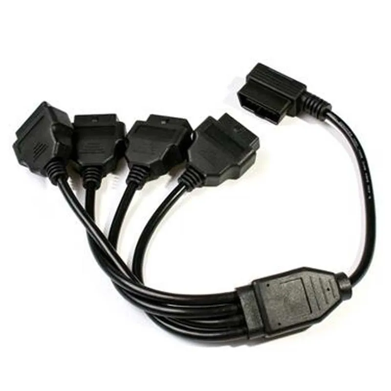 OBD 2 правый угол 1 до 4 мужского и женского пола 16 контактный кабель удлинитель для любого автомобиля кабель для диагностический инструмент адаптер Диагностический сканер адаптер