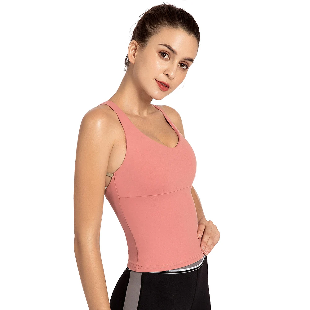 

LUKITAS Women Yoga Vest Sports Cross Fitness Tight Running Training Workout Female Yoga Shirts Nylon Sportswear Vest Tank XL