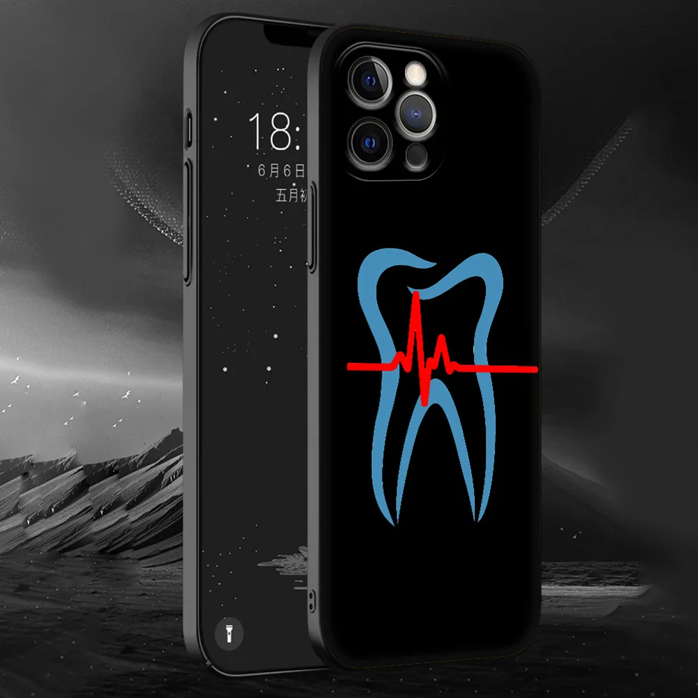 13 pro max case Phone Case For iPhone 13 12 11 Pro MAX XR X SE XS 7 8 Plus Luxury iPhone13 Capa Silicone Black Cover Fundas Dentist Teeth Tooth case for iphone 13 pro max iPhone 13 Pro Max