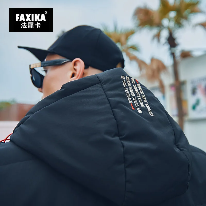 FAXIKA, большой размер, мужской пуховик, короткий параграф, камуфляжная, толстая, свободная, удобрение, увеличенное, зимнее пальто
