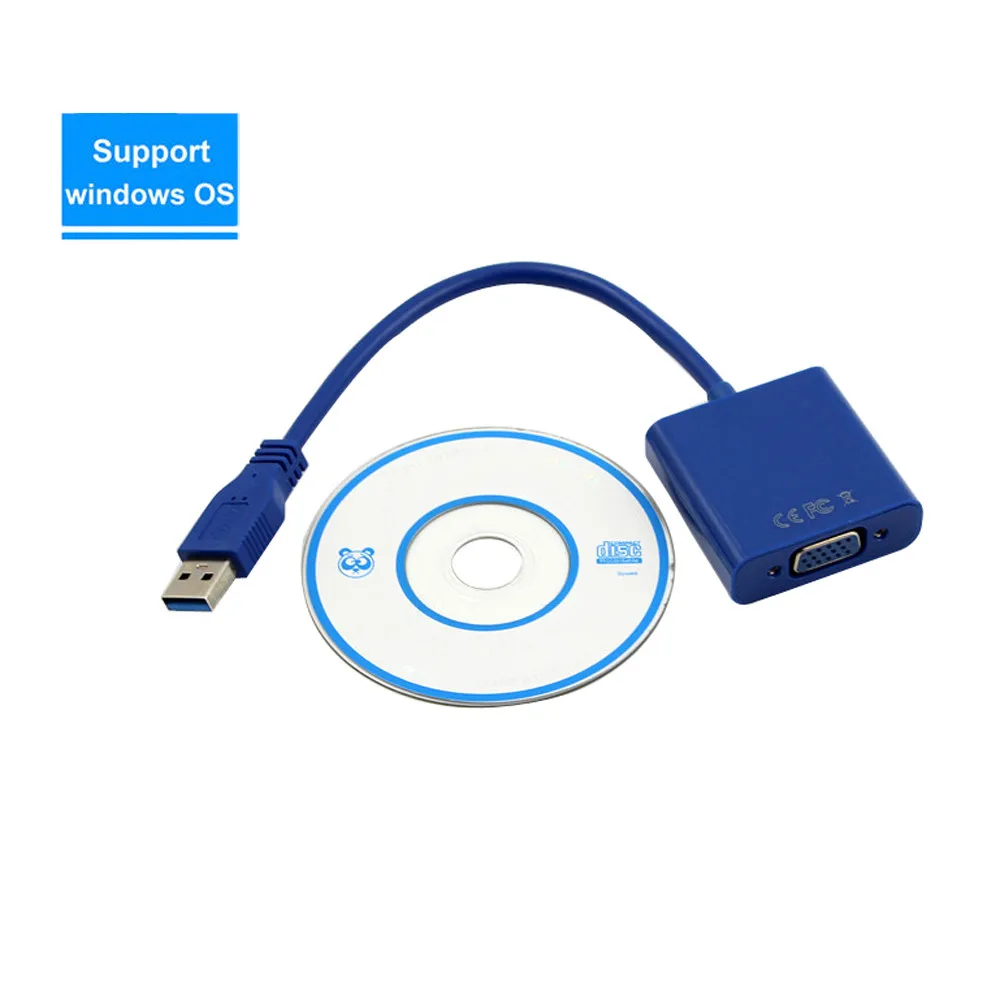 USB 3,0 к VGA Мульти-дисплей адаптер конвертер внешняя видеокарта Белый USB 2,0/3,0 драйвер порта диск