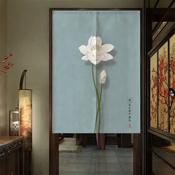 

Chinese Lotus Door Curtain Partition Curtain Kitchen Bedroom Feng Shui Curtain Home Half Curtain