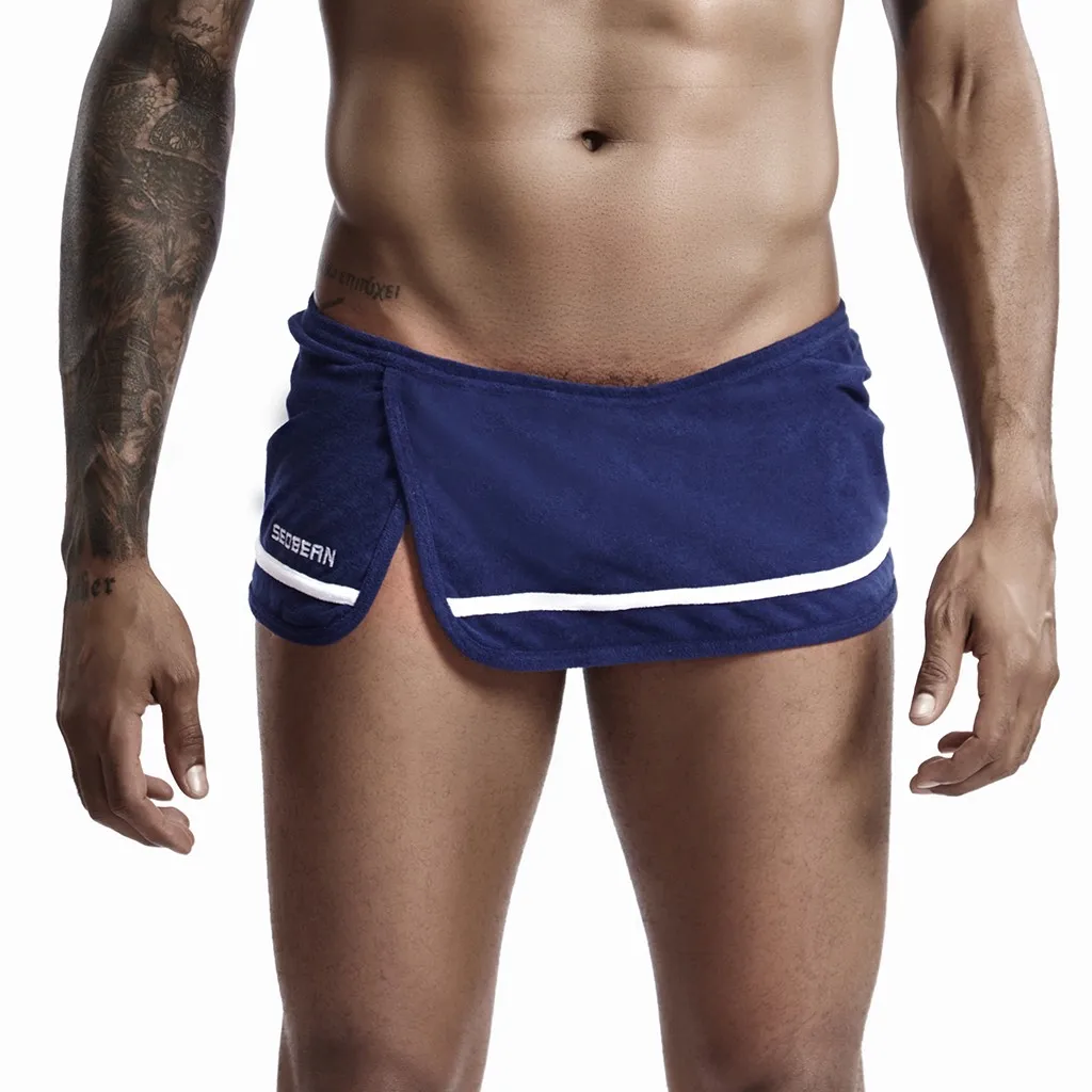 smart casual shorts New Men's Solid Color Shorts Skirt Men’s Towel Sweat Pants Wear Home Sexy Pajama Home Sports Vintage Sleepwear Lounge Shorts mens casual shorts Casual Shorts