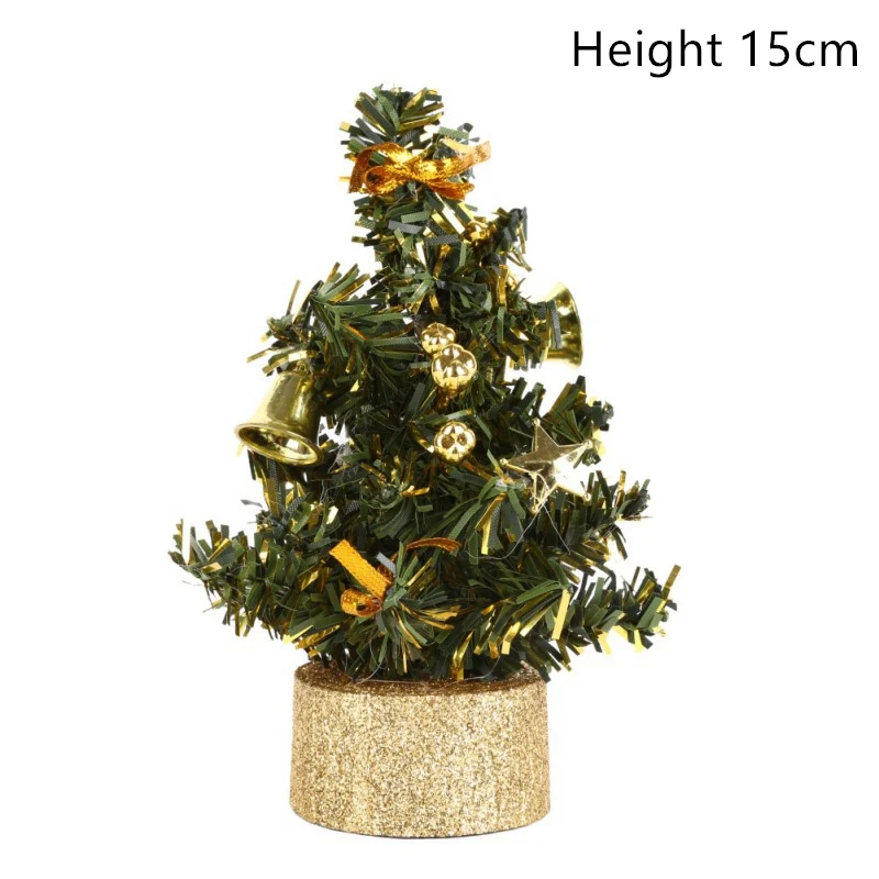 Golden no light 15cm 15/20 Вт, 30 Вт, 40 см Настольный Штатив СВЕТОДИОДНЫЙ Рождественская елка Ночной светильник украшения светильник сосна Мини Рождественская елка Рождественские украшения подарок на год - Цвет: Golden no light 15cm