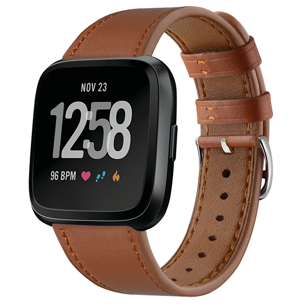 Fitbit Versa 2 Lite 스마트 워치 팔찌, 가죽 손목 밴드, 교체용 시계 밴드, Fitbit Versa 4 3 sense