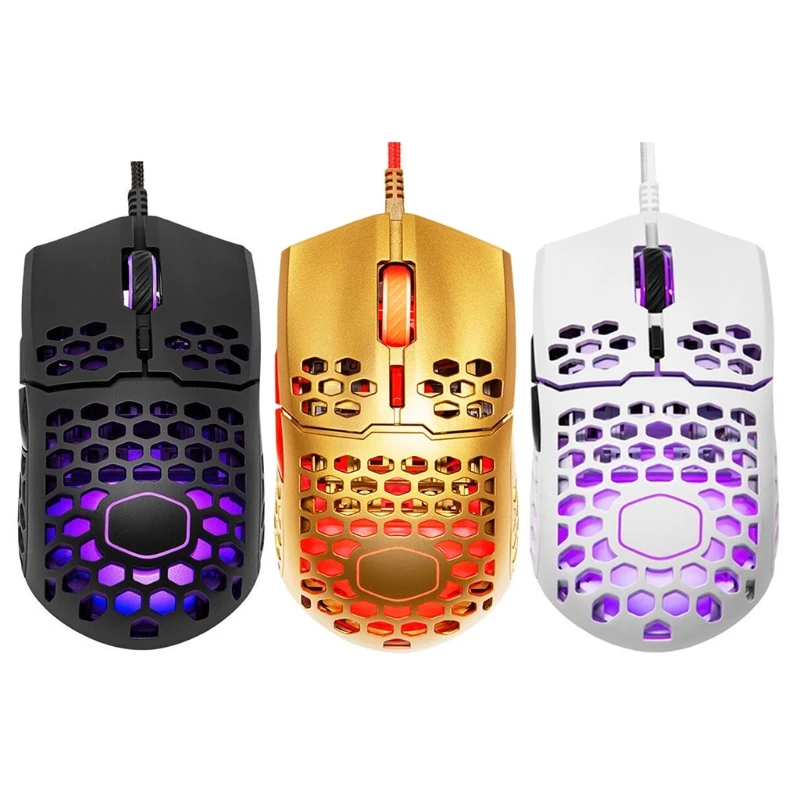 

Cooler master MM711 Honeycomb Shell Gaming Mouse 16000 DPI Pixart PMW 3389 Optical Sensor Colorful RGB Backlit Wired Mice