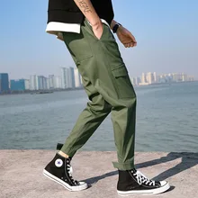 Японский стиль, популярный бренд, осенний мужской комбинезон, свободные шаровары, хлопок, Гонконгский стиль, Молодежные повседневные брюки с несколькими карманами