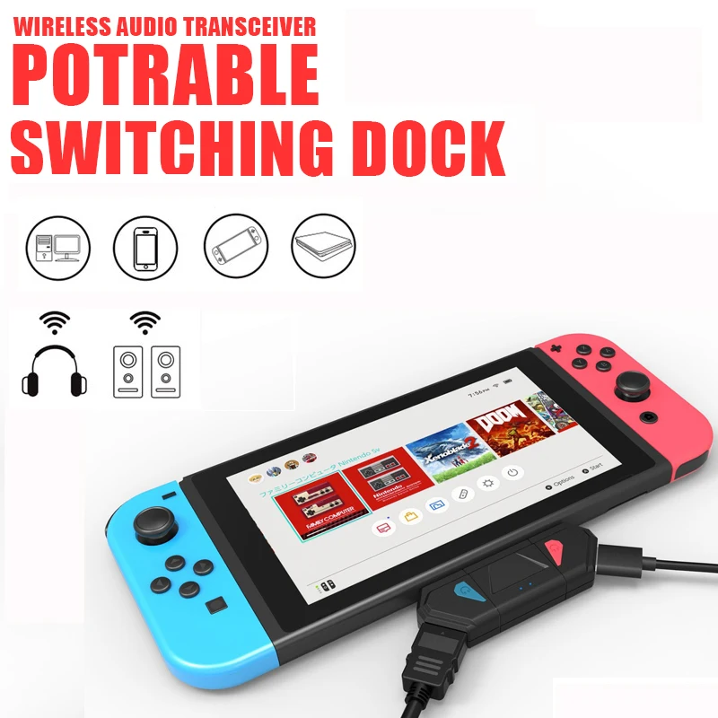 

2020 2 in 1 Wireless Bluetooth 5.0 Transmitter USB C Adapter For Nintendo Switch PS4 Charging/Switching TV HDMI Mode Accessories