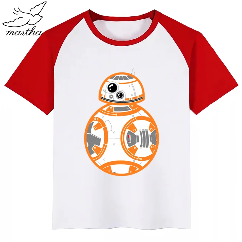 Новая футболка «Звездные войны» Bb8 футболки с милым животным принтом для девочек Детская Удобная футболка с круглым вырезом одежда с короткими рукавами для мальчиков и девочек - Цвет: RedG
