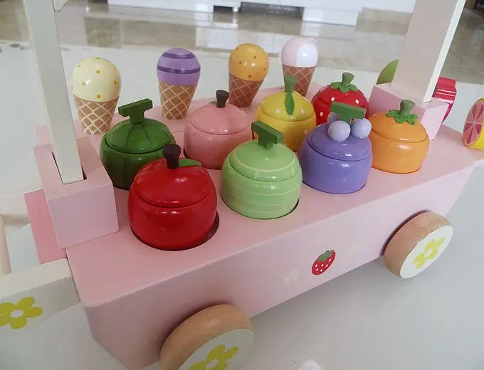 Для Мужчин's Ice Cream модель Детский жакет из денима для девочки; конус деревянный дом тележка мороженого дети унисекс-игрушка, подарок на день рождения