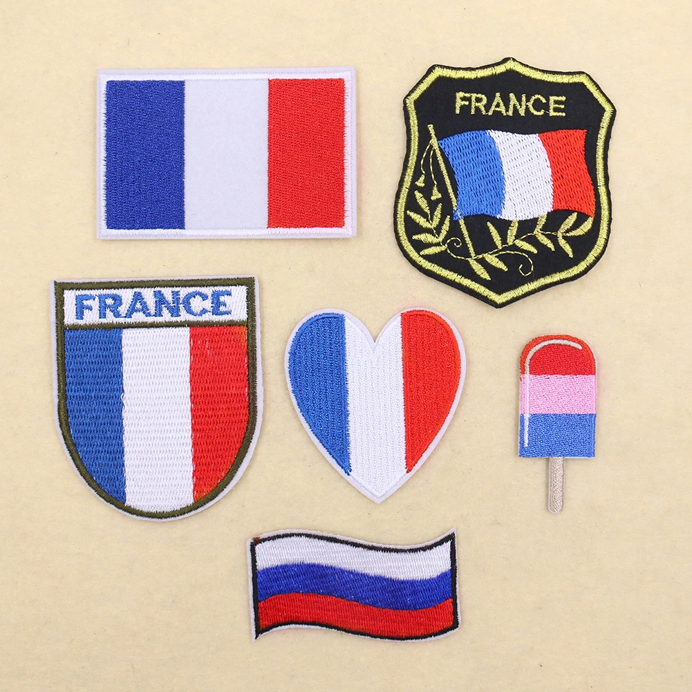 Embroidery Applique Patch Sew Iron Badge Iron On France Flag