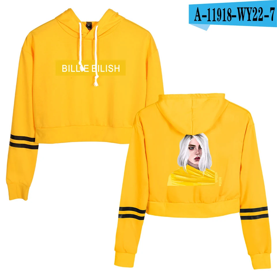 orange Лидер продаж, толстовки Billie Eilish, укороченный Топ для женщин, пикантные весенне-осенние хлопковые толстовки высокого качества для девочек - Цвет: orange