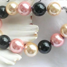 DYY 914+++ многоцветный круглый морской жемчужный браслет