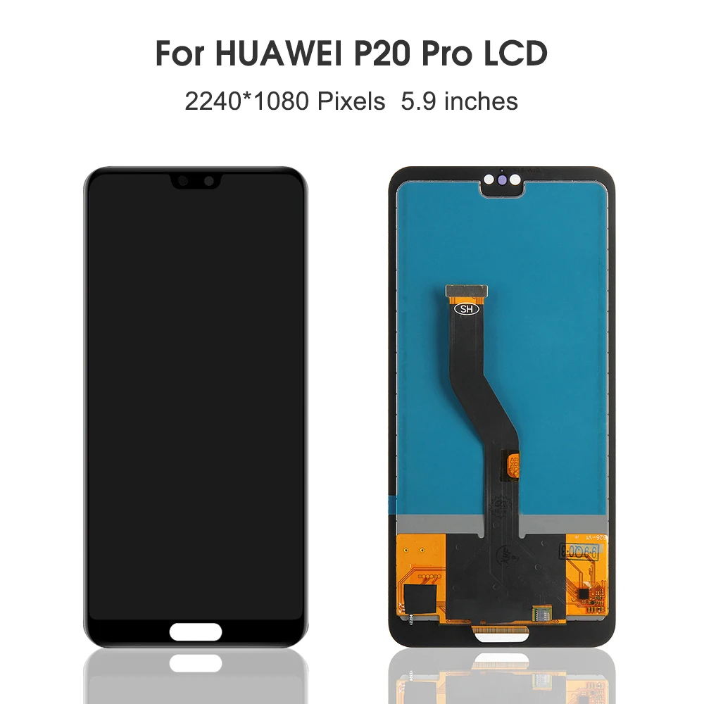Тест AAA+ качественный дисплей для huawei P20 Pro lcd кодирующий преобразователь сенсорного экрана в сборе+ Fingerprine для huawei P20pro CLT-L09