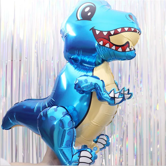1 Large 4D Walking Dinosaur Foil Balloon Boy Animal  Children Dinosaur Birthday Forest Party Decoration Olive
