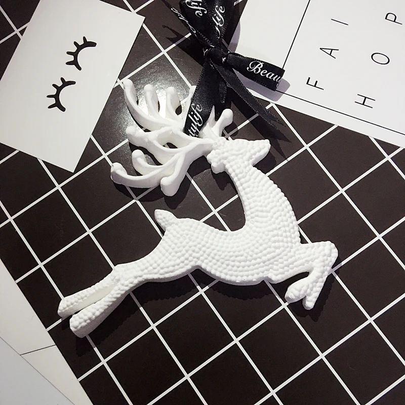 Silicone Mold Christmas Elk Aromatherapy Wax Deer Animal Plaster Gypsum Mold Car Pendant Wax Candle Mould