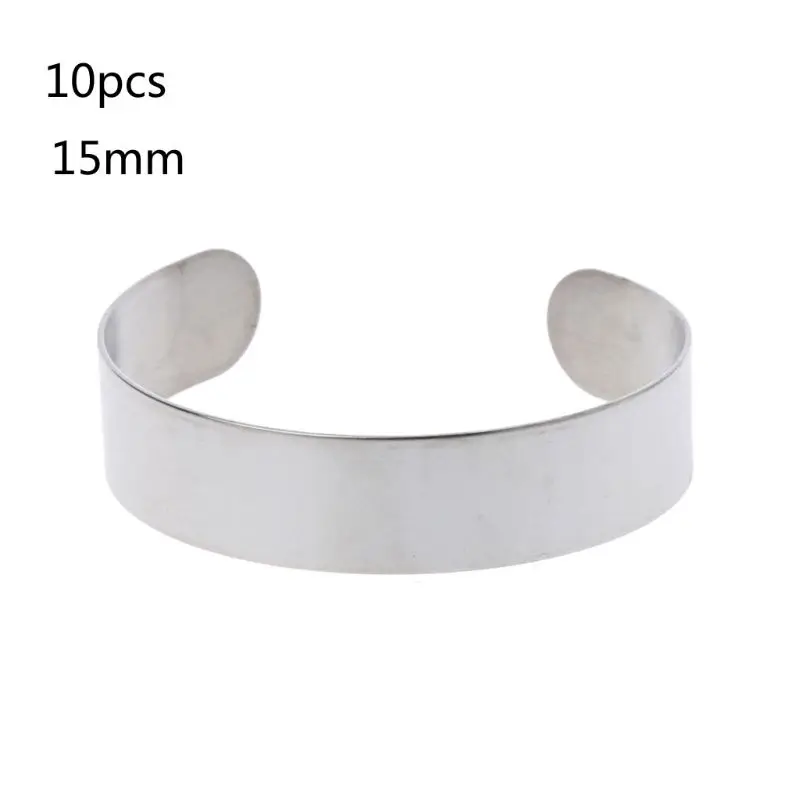 15mm 10 шт. титановая чистая бирка под штамповку браслет DIY кожаные манжеты браслеты Изготовление ювелирных изделий - Окраска металла: 15mm