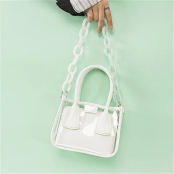 

New 2020 summer popular logo acrylic chain bag transparent bag handbag woman shoulder crossbody bag