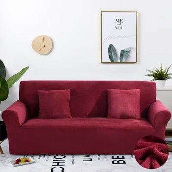 

Slipcovers Sofa Plush Fabric 1/2/3/4 Seater Couch Cover Thick Elastic Furniture Slipcover Covers 1pc Funda Sofa Christmas Sofa
