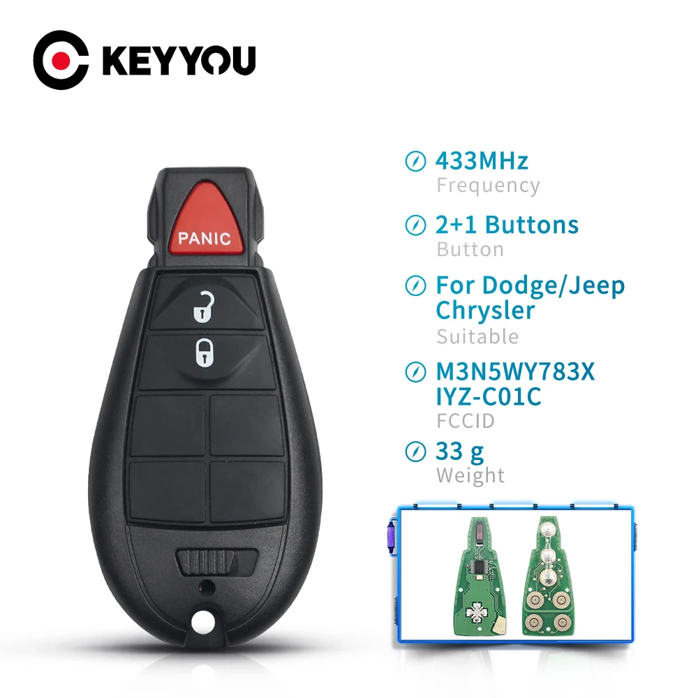 KEYYOU 2 + 1 3 кнопочный умный дистанционный Автомобильный ключ для Dodge Grand Caravan Chrysler Town
