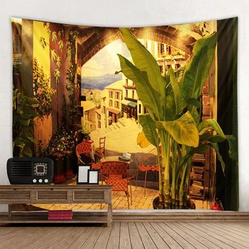 

3D beautiful country comic style printing hippie wall bohemian wall tapestry mandala wall art decoration tapestry